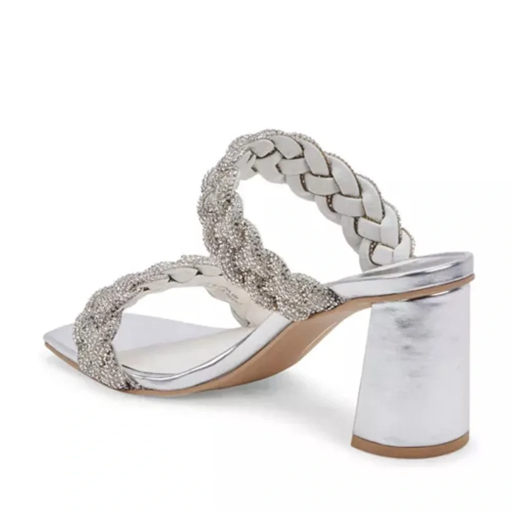 Dolce Vita Paily Embellished High Heel Sandals in Crystal, Size 11, NEW in Box